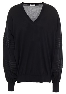 Brunello Cucinelli - Bead-embellished cotton sweater - Black - XS