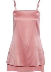Brunello Cucinelli - Bead-embellished silk-blend satin camisole - Pink - M
