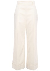 Brunello Cucinelli Woman Cotton-blend Twill Wide-leg Pants Cream