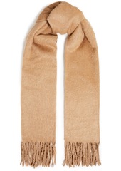 Brunello Cucinelli Woman Fringed Alpaca And Wool-blend Scarf Camel