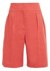 Brunello Cucinelli Woman Linen-blend Twill Shorts Orange