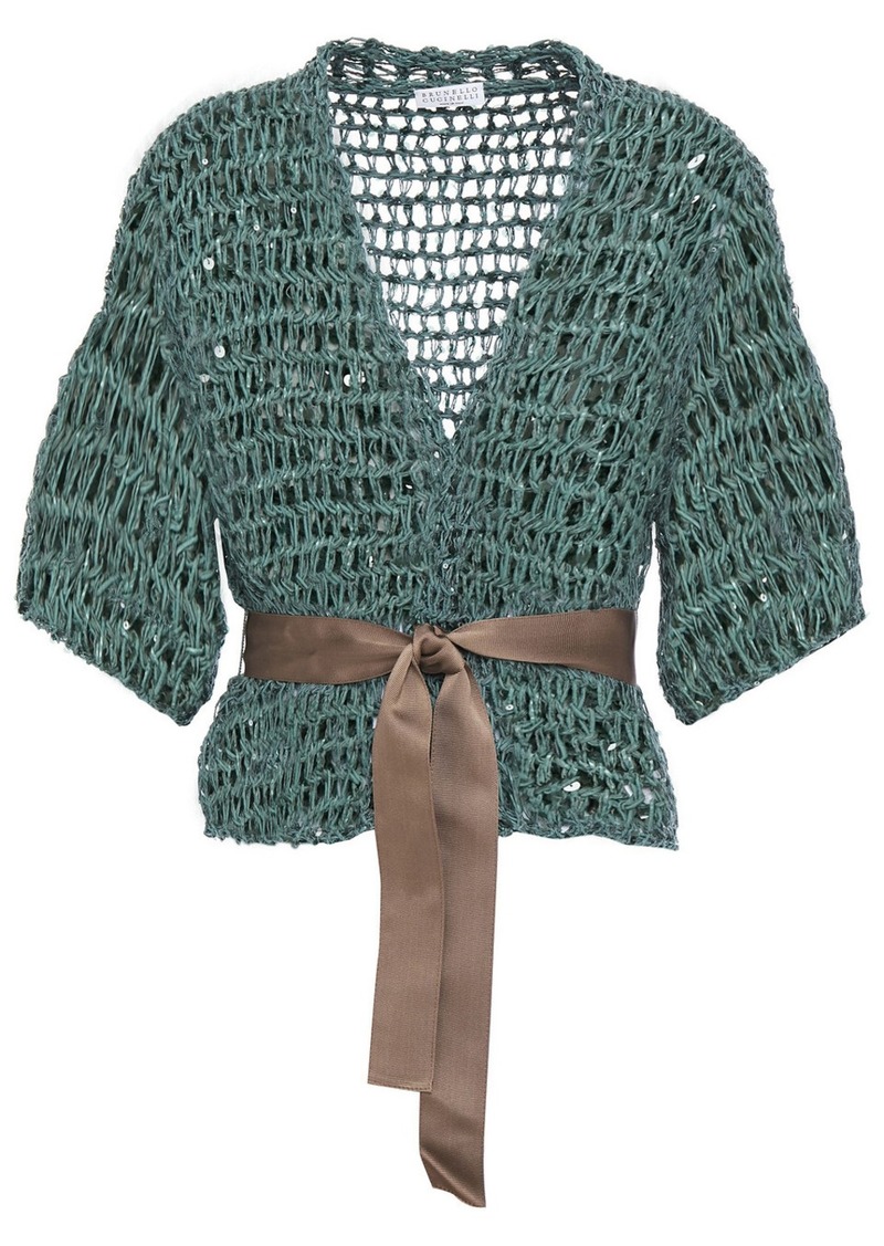 grey sequin cardigan