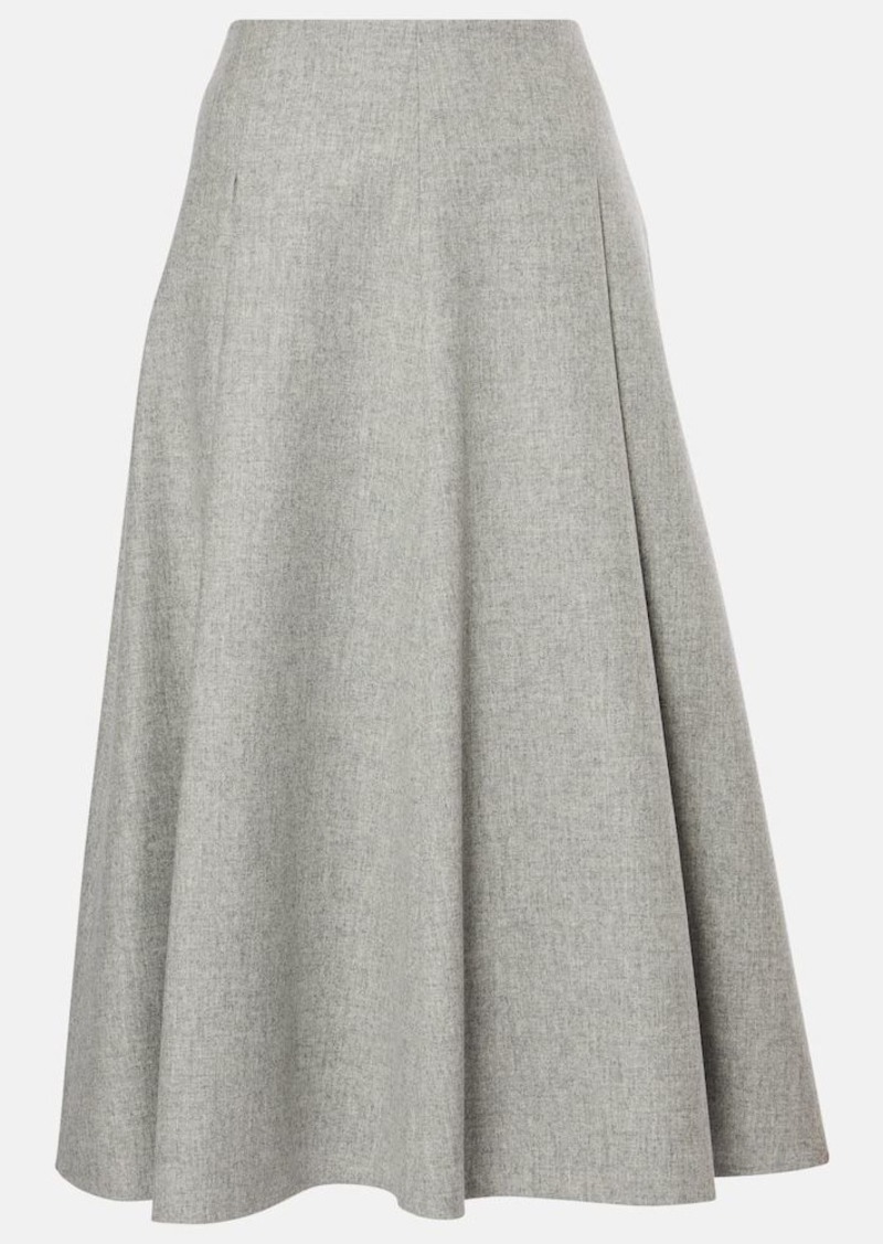 Brunello Cucinelli Wool and cashmere flannel midi skirt