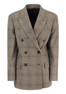 BRUNELLO CUCINELLI Wool and cotton blend double-breasted blazer
