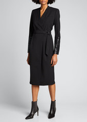 Brunello Cucinelli Wool Wrap Dress with Sequined Sleeves