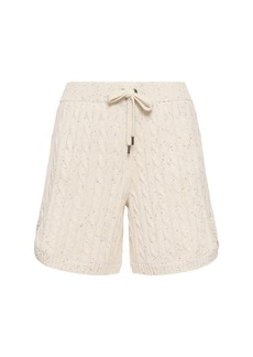 Brunello Cucinelli Cable Knit Cotton Blend Shorts