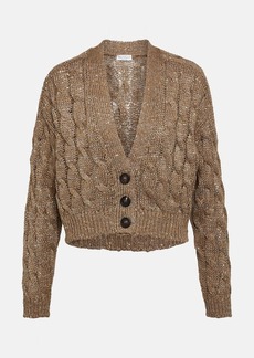 Brunello Cucinelli Cable-knit embellished cardigan