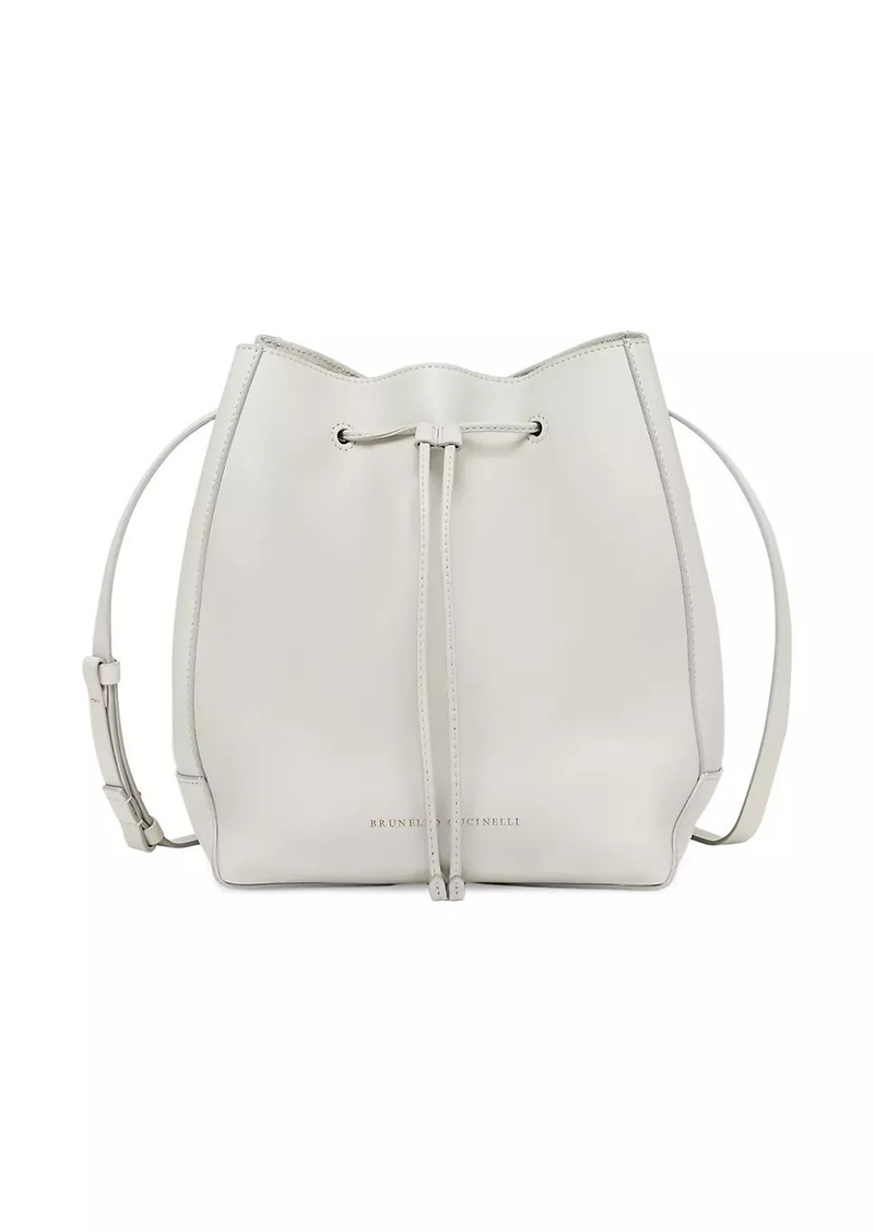 Brunello Cucinelli Calfksin Bucket Bag with Monili