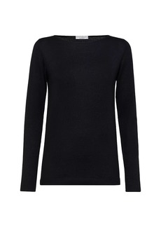 Brunello Cucinelli Cashmere And Silk Sparkling Lightweight Sweater
