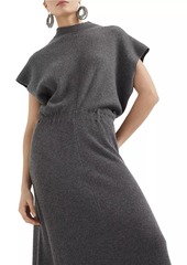 Brunello Cucinelli Cashmere English Rib Diagonal Knit Dress