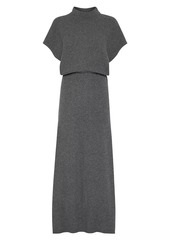 Brunello Cucinelli Cashmere English Rib Diagonal Knit Dress