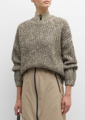 Brunello Cucinelli Cashmere Mohair Boucle Knit Crewneck Sweater