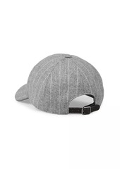 Brunello Cucinelli Chalk Stripe Baseball Cap with Shiny Band