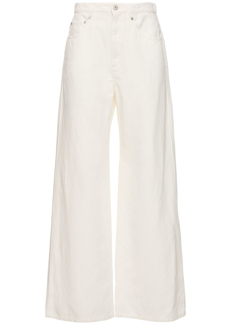 Brunello Cucinelli Cotton & Linen Wide Pants