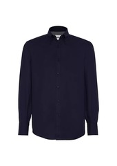 Brunello Cucinelli Cotton and Cashmere Twill Basic Fit Shirt