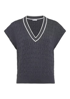 Brunello Cucinelli Cotton Cable Knit Sweater