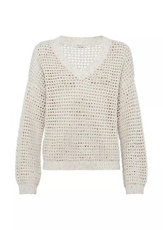 Brunello Cucinelli Cotton Dazzling Net Sweater