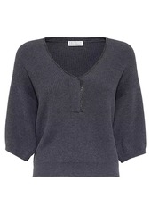Brunello Cucinelli Cotton Short Sleeve Sweater