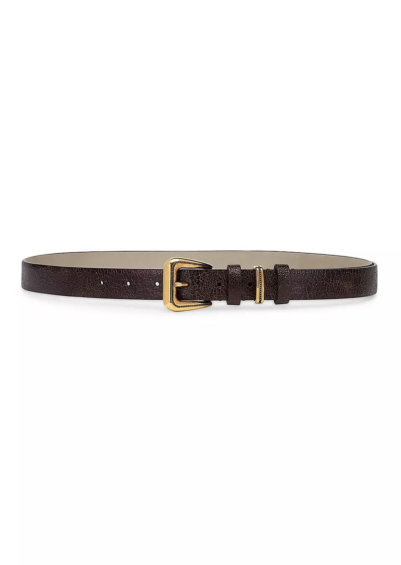 Brunello Cucinelli Crack Calfskin Belt