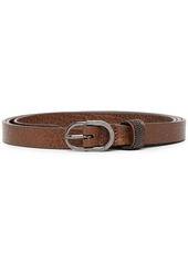 Brunello Cucinelli crackled leather buckle belt