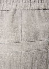 Brunello Cucinelli Crepe Linen Gauze Wide Pants