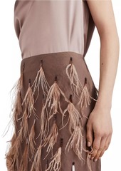 Brunello Cucinelli Crispy Silk Mermaid Skirt