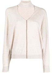 Brunello Cucinelli cut-out knitted top