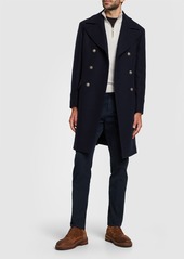 Brunello Cucinelli Double Breasted Wool & Cashmere Coat