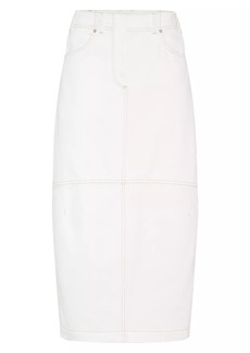 Brunello Cucinelli Dyed Comfort Soft Denim Curved Midi Skirt
