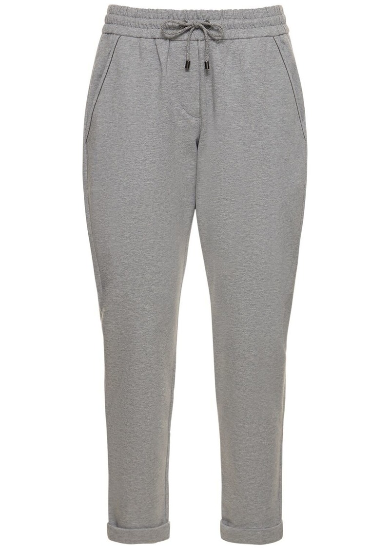 Brunello Cucinelli Embellished Cotton Jersey Joggers
