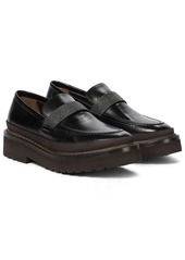 Brunello Cucinelli Embellished leather loafers