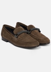 Brunello Cucinelli Embellished suede loafers