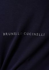 Brunello Cucinelli Embroidered Logo Cotton Sweatshirt