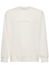 Brunello Cucinelli Embroidered Logo Cotton Sweatshirt