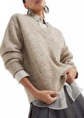 Brunello Cucinelli Flecked Wool, Mohair and Linen Sweater