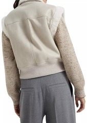 Brunello Cucinelli Fuzzy Shearling Outerwear Vest with Shiny Zipper Pull