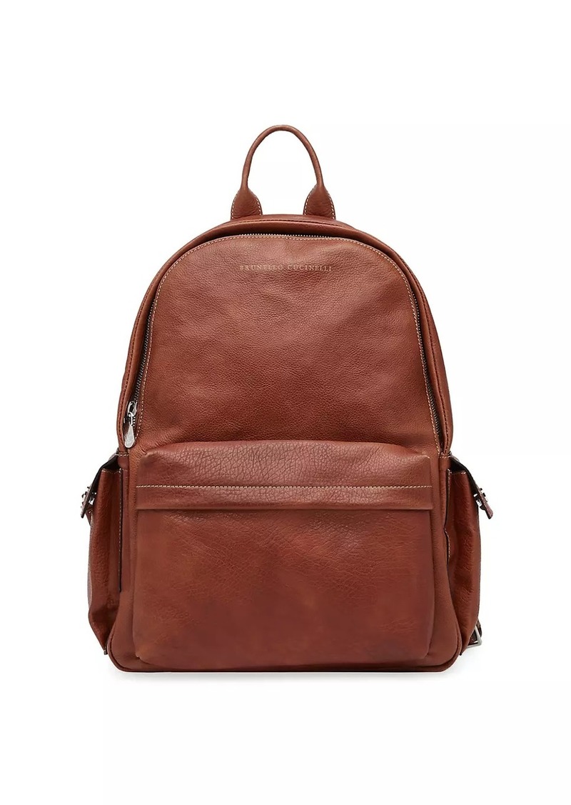 Brunello Cucinelli Grained Calfskin Backpack