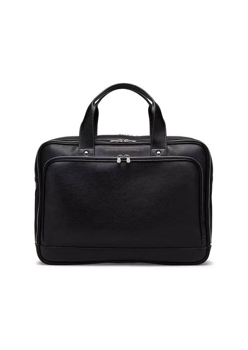 Brunello Cucinelli Grained Calfskin Briefcase