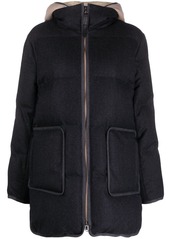 Brunello Cucinelli quilted hooded wool jacket