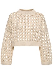 Brunello Cucinelli Juta Blend Open Knit Sweater