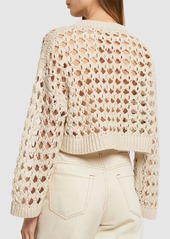 Brunello Cucinelli Juta Blend Open Knit Sweater