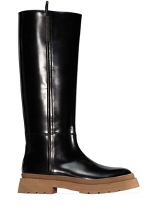 Brunello Cucinelli knee-high lug-sole leather boots