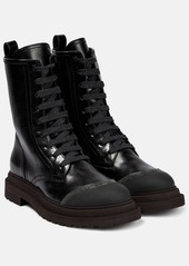 Brunello Cucinelli Lace-up leather ankle boots