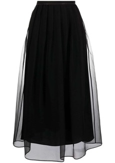 Brunello Cucinelli layered chiffon midi skirt