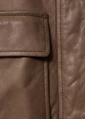 Brunello Cucinelli Leather Jacket W/ Furry Collar