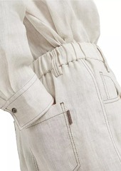 Brunello Cucinelli Lessivé Linen Five Pocket Shorts