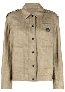 Brunello Cucinelli linen-blend shirt jacket