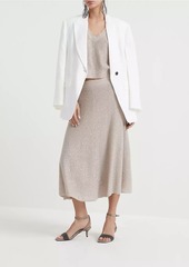 Brunello Cucinelli Linen, Cashmere And Silk Dazzling Texture Knit Skirt