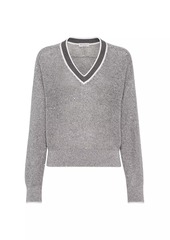 Brunello Cucinelli Linen English Rib Dazzling Active Sweater