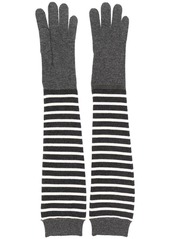 Brunello Cucinelli long-line striped gloves